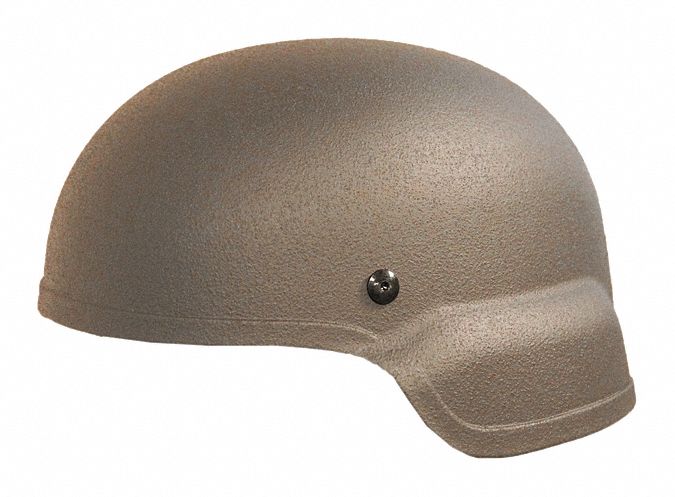 UNITED SHIELD Level IIIA Mid Cut Helmet: L Fits Hat Size, Tan, Aramid, 3/4 in Pad Thick, Level