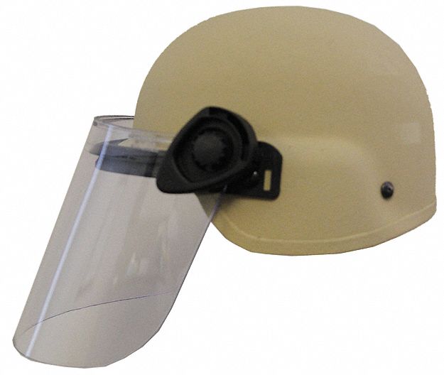 Level IIIA Lightweight Helmet w/ Paulson Face Shield: S Fits Hat Size, Suspension, Tan