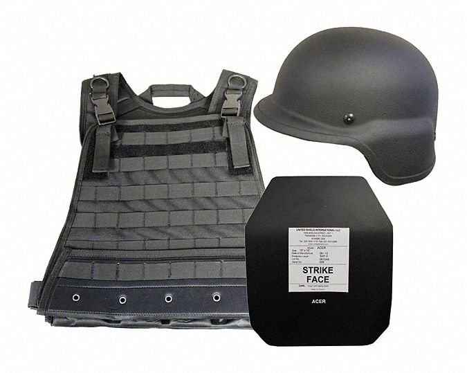Active Shooter Kit: NIJ 0101.06 Level 3 Ballistics, M, Black, Unisex, Shooters Cut