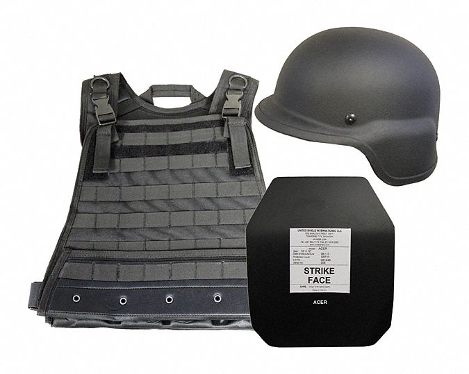 Active Shooter Kit: NIJ 0101.06 Level 3 Ballistics, XL, Black, Unisex, Shooters Cut