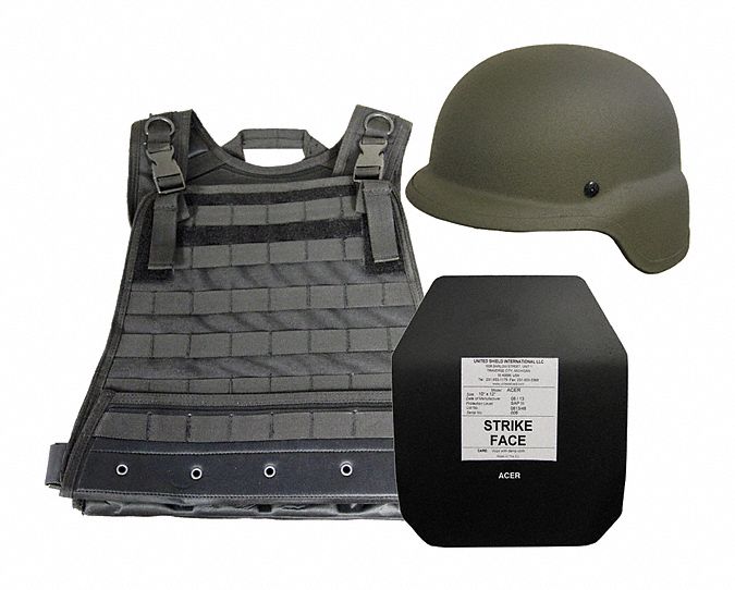 Active Shooter Kit: NIJ 0101.06 Level 3 Ballistics, L, Green, Unisex, Shooters Cut
