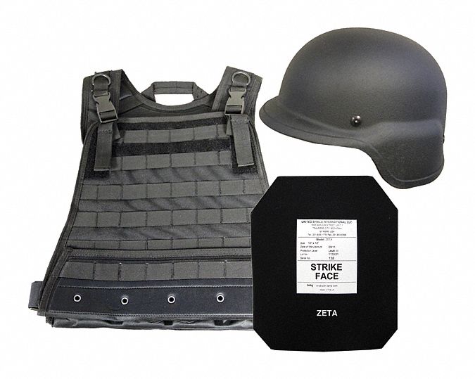 Active Shooter Kit: NIJ 0101.05 Level 4 Ballistics, M, Black, Unisex, Shooters Cut