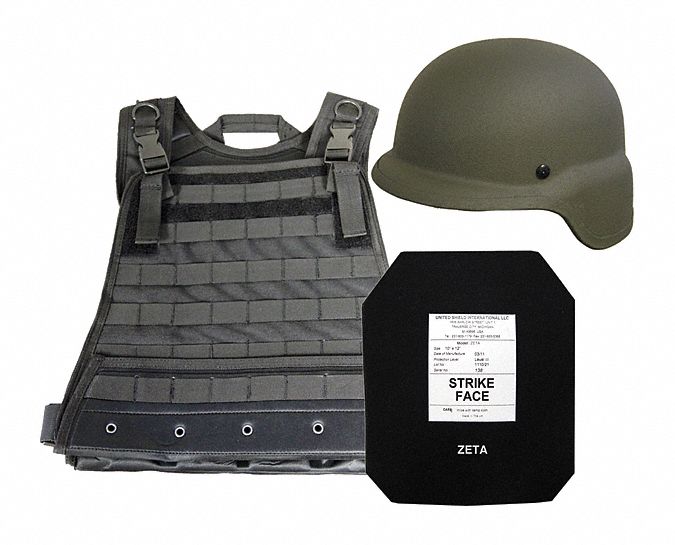 Active Shooter Kit: NIJ 0101.05 Level 4 Ballistics, M, Green, Unisex, Shooters Cut