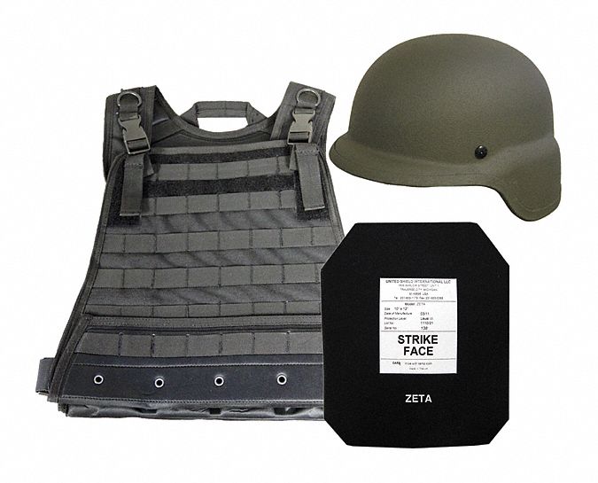 Active Shooter Kit: NIJ 0101.05 Level 4 Ballistics, XL, Green, Unisex, Shooters Cut