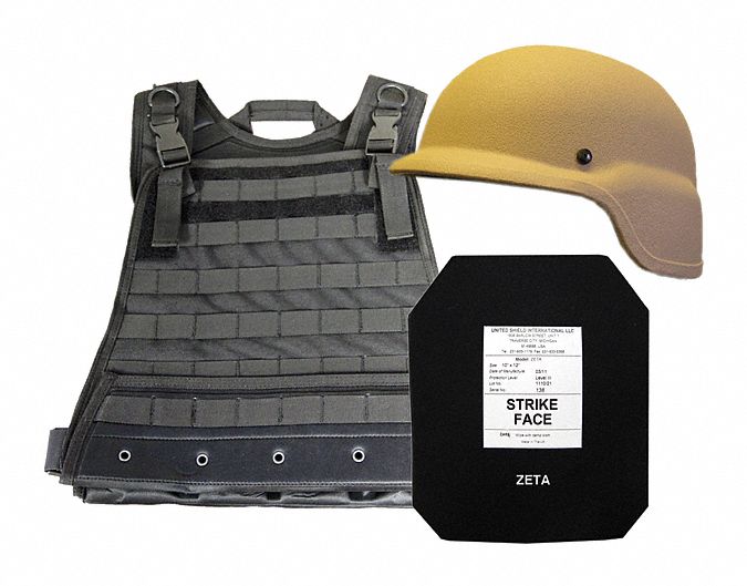 Active Shooter Kit: NIJ 0101.05 Level 4 Ballistics, XL, Tan, Unisex, Shooters Cut