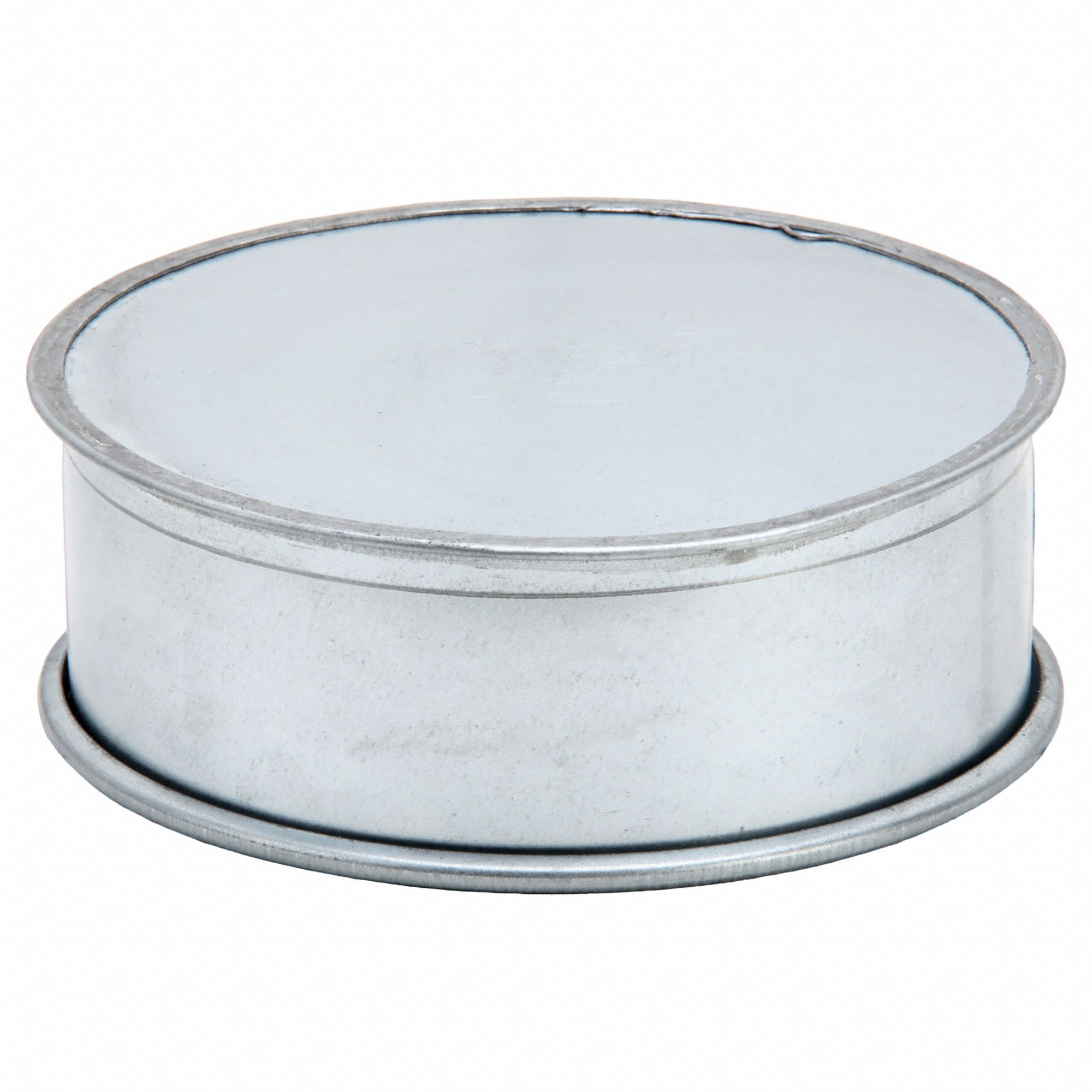 End Cap: Steel, For 4 in Duct Dia, 2 1/4 in Overall Lg, 4 in Inlet Dia, 22 ga Material Thick