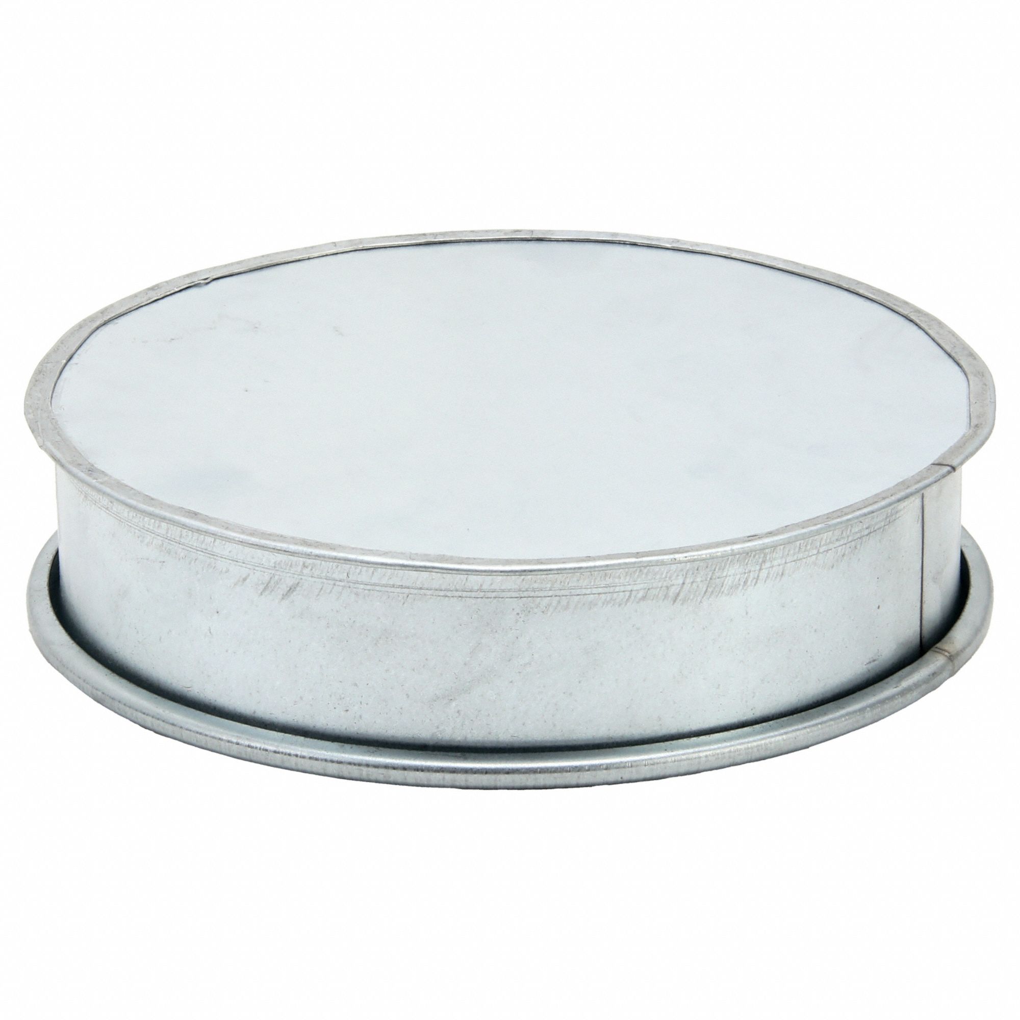 End Cap: Steel, For 8 in Duct Dia, 2 in Overall Lg, 8 in Inlet Dia, 22 ga Material Thick