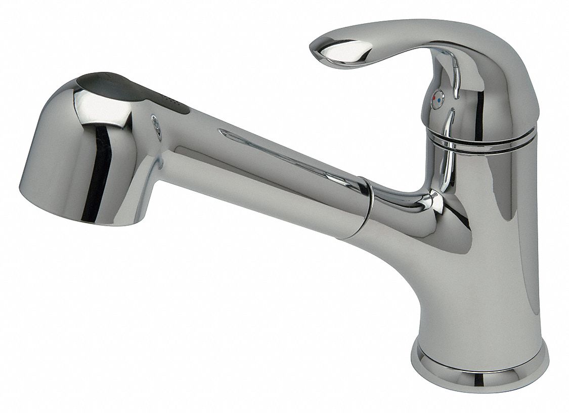 ZURN Chrome, Straight, Kitchen Sink Faucet, Manual Faucet Activation, 2