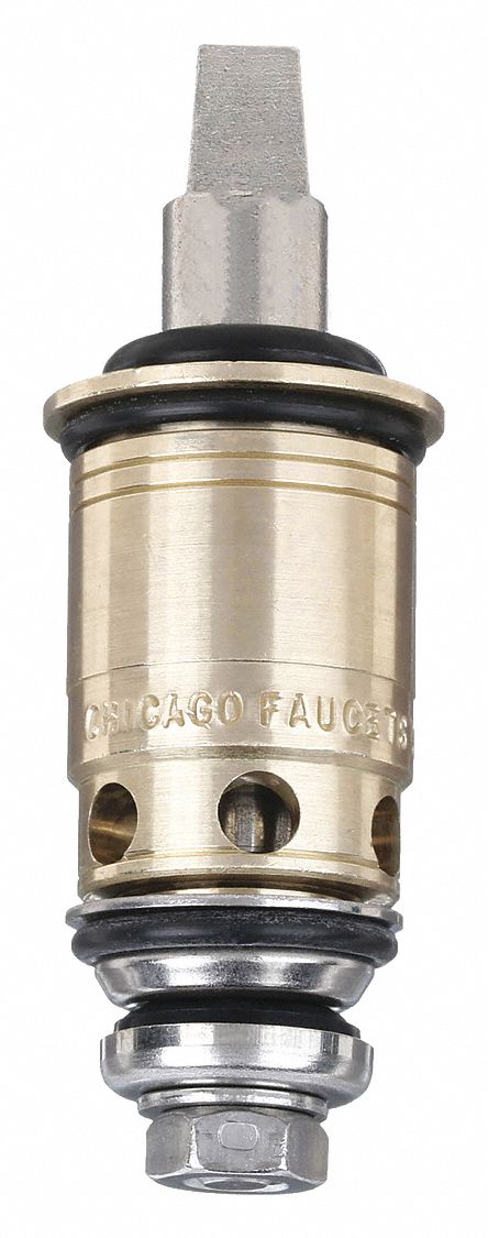 Cartridge: Use with Hot/Cold Water, Brass, Compression, (12) Cartridges, 12 PK