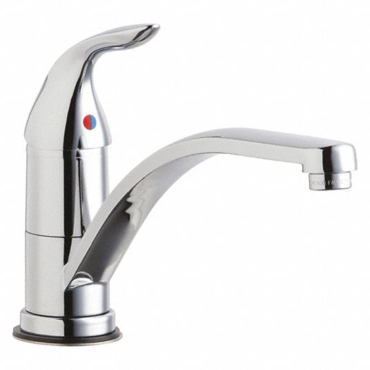 CHICAGO FAUCETS Chrome, Low Arc, Kitchen Sink Faucet ...