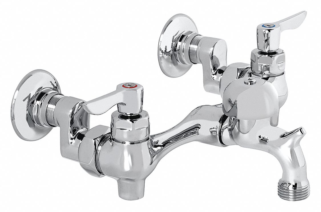 STRAIGHT SERVICE SINK FAUCET: AMERICAN STD, 8351, CHROME FINISH, 2.2 GPM FLOW RATE