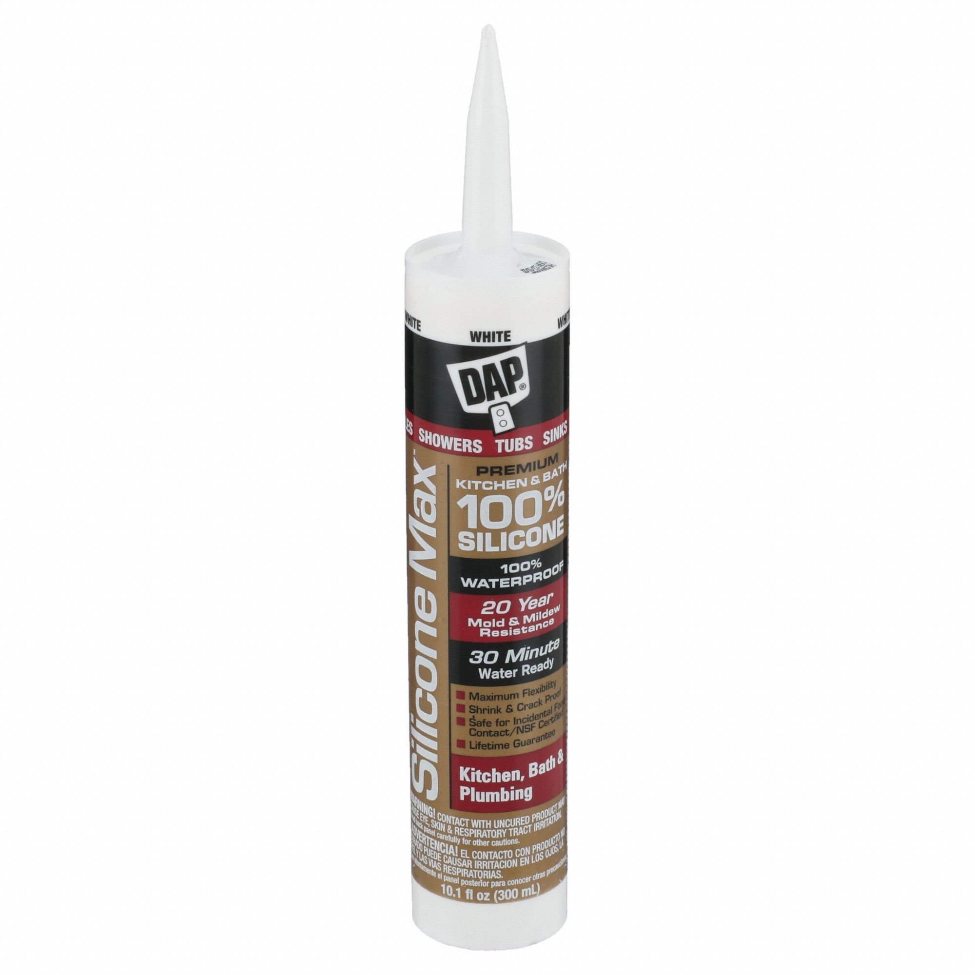 DAP, Kitchen, Bath & Plumbing, White, Silicone Sealant - 29RV05 ...