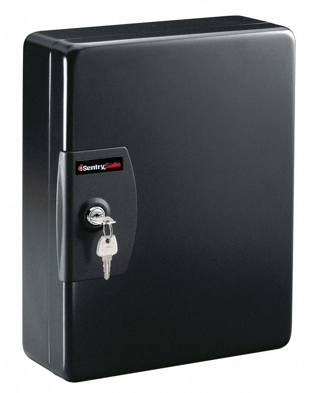 SENTRY SAFE Key Box, Wall Mount, Steel, Gloss, Black 29RV64KB25