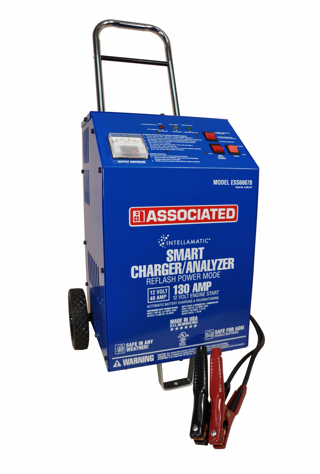 BATTERY CHARGER AND STARTER, CHARGING, AUTOMOTIVE, FOR AGM/DEEP CYCLE/EFB/GEL/LEAD ACID