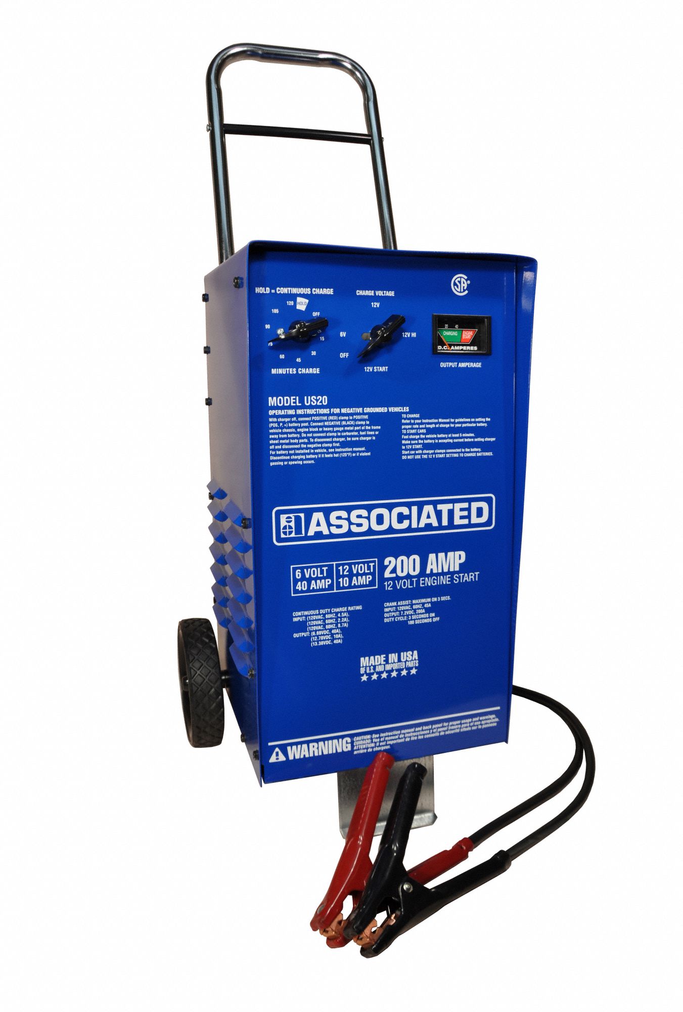 BATTERY CHARGER AND STARTER, BOOSTING/CHARGING/MAINTAINING, AUTOMOTIVE, TIMER, 40AMP