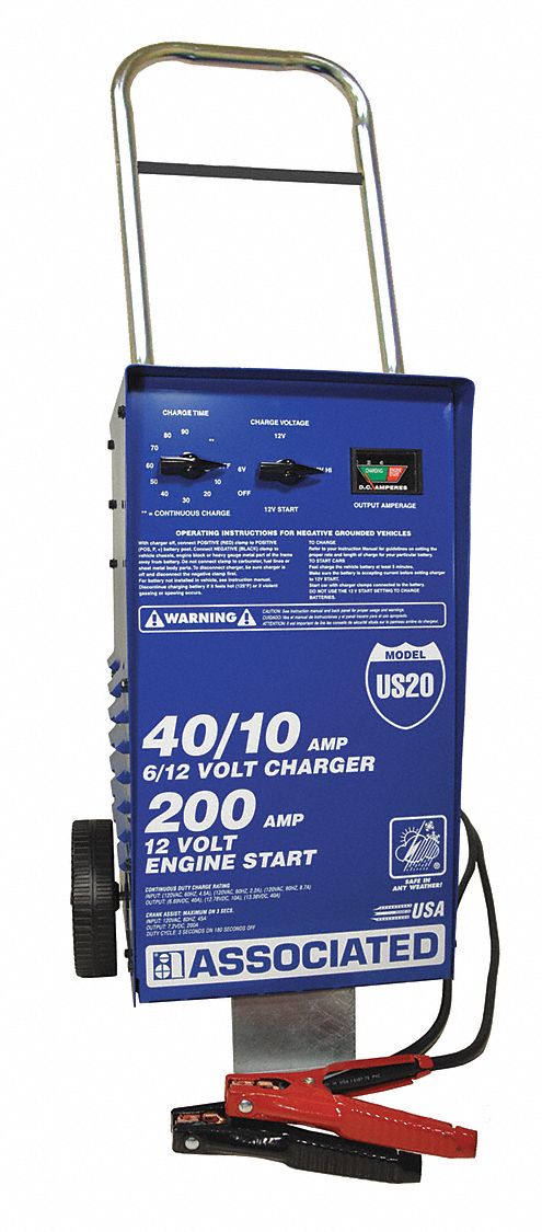 Battery Charger/Starter,40/40/10A,120VAC