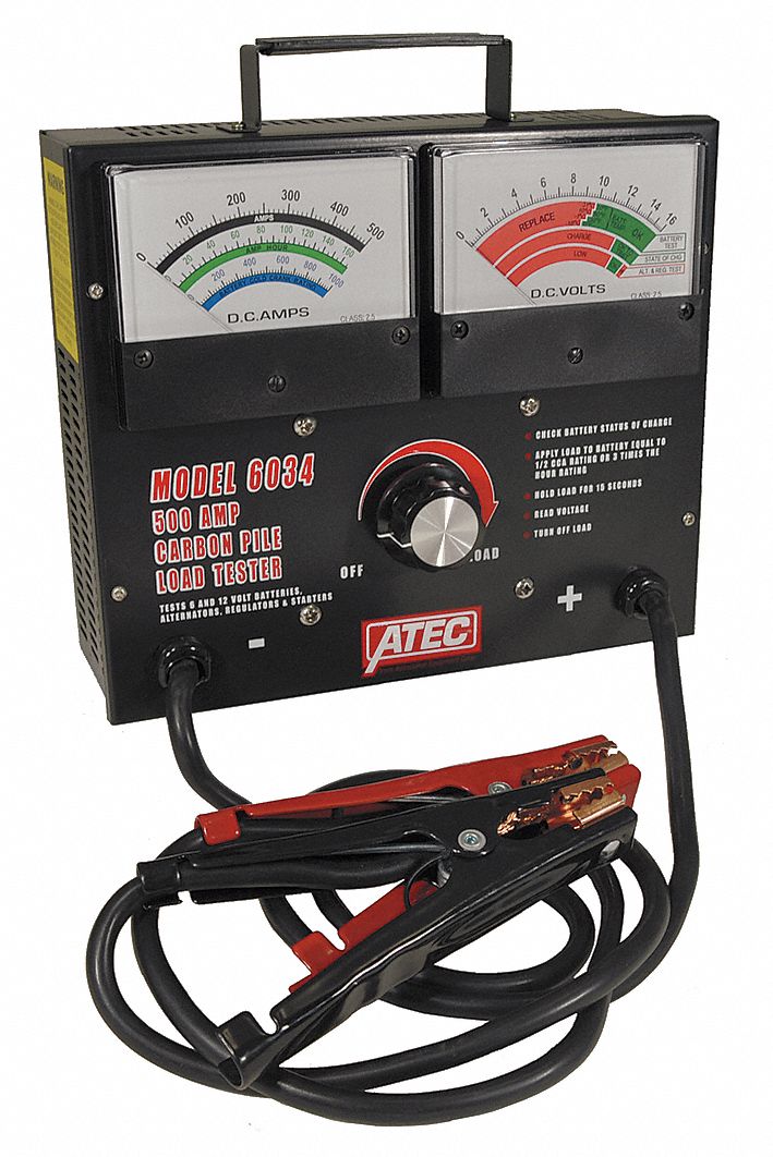 ASSOCIATED EQUIP Carbon Pile Load Tester, Analog, 500 Amps - 29RW02 500 Amp Carbon Pile Load Tester Manual