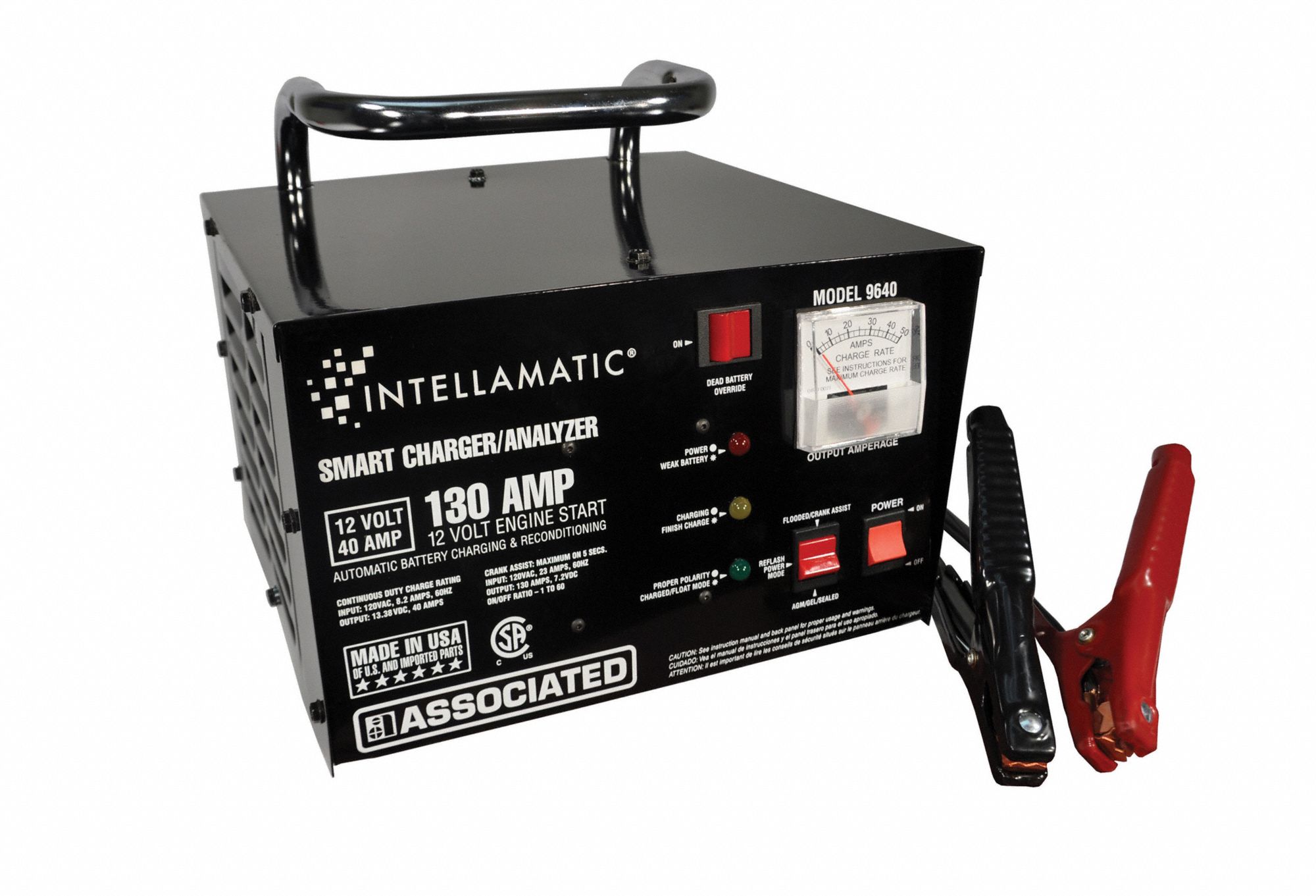 BATTERY CHARGER AND STARTER, CHARGING, AUTOMOTIVE, FOR AGM/DEEP CYCLE/EFB/GEL/LEAD ACID
