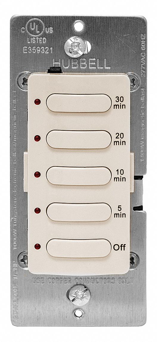 HUBBELL WIRING DEVICEKELLEMS Countdown Timer 5 min Min. Time Setting