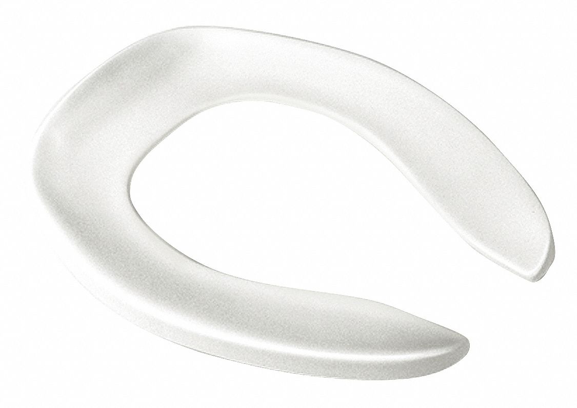 Toilet Seat: Open, Cover Not Included, Plastic, Concealed, 18 5/8 in Max. Bolt to Seat Front, White