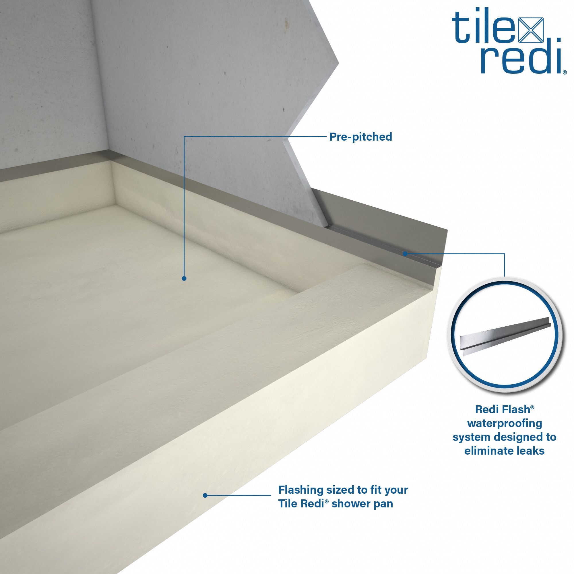 TILE REDI Flashing, Tile Redi, Redi Flash, Thickness 0.010 in to 0.011