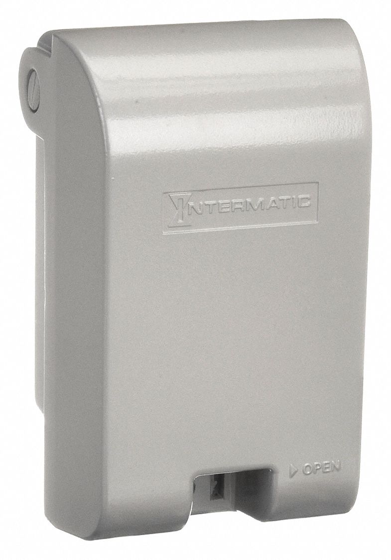 WHILE IN USE WEATHERPROOF COVER, 1 GANG, VERTICAL, DIE-CAST ALUMINUM, GREY, 3R