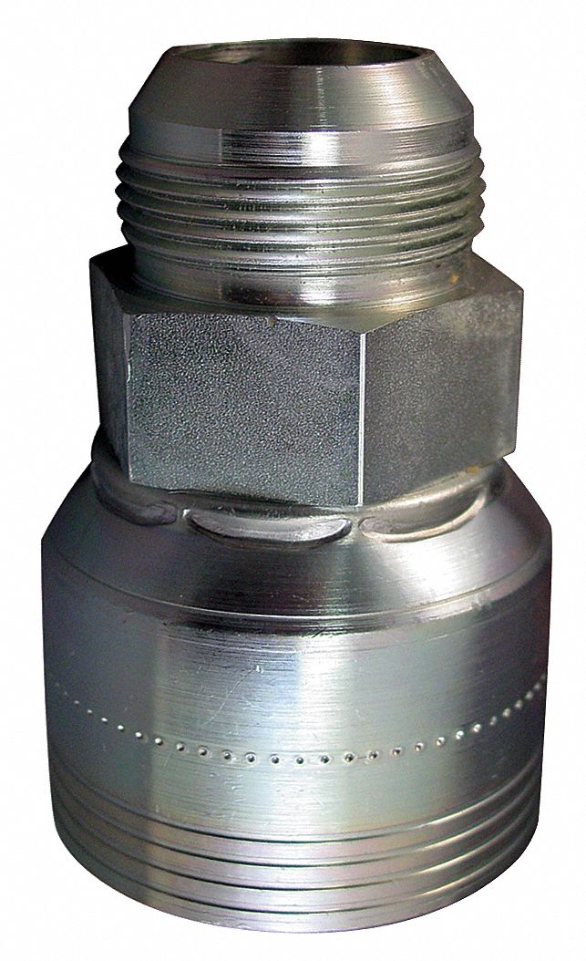 Hydraulic Crimp Fitting: Steel x Steel, Straight, -10 For Hose Dash Size, Male x Genderless