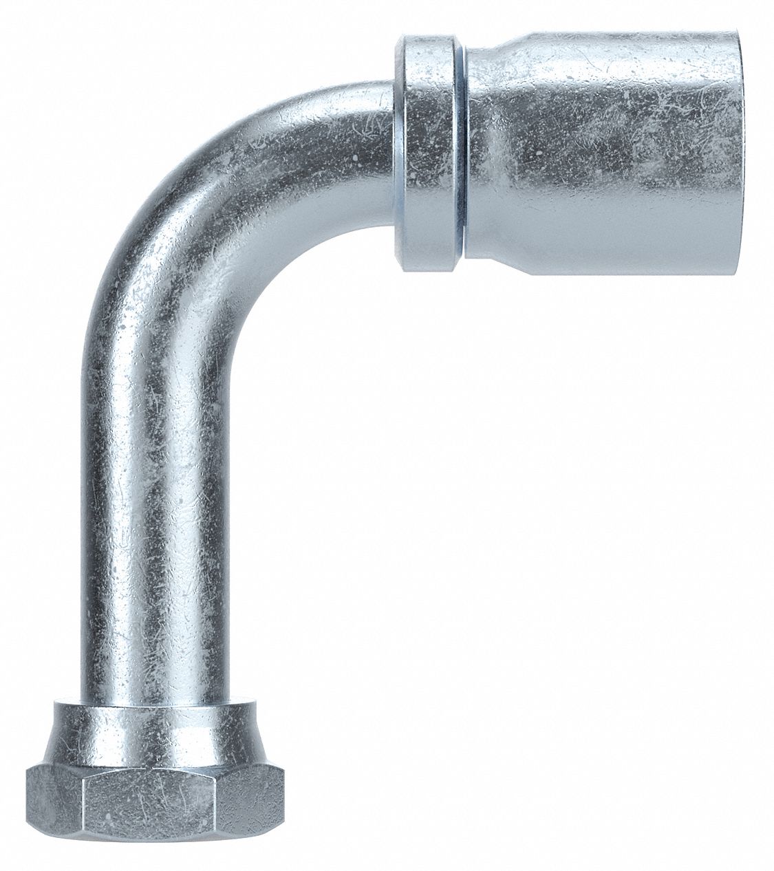 Hydraulic Crimp Fitting: Steel x Steel, 90° Elbow, -20 For Hose Dash Size, ORS x Crimp