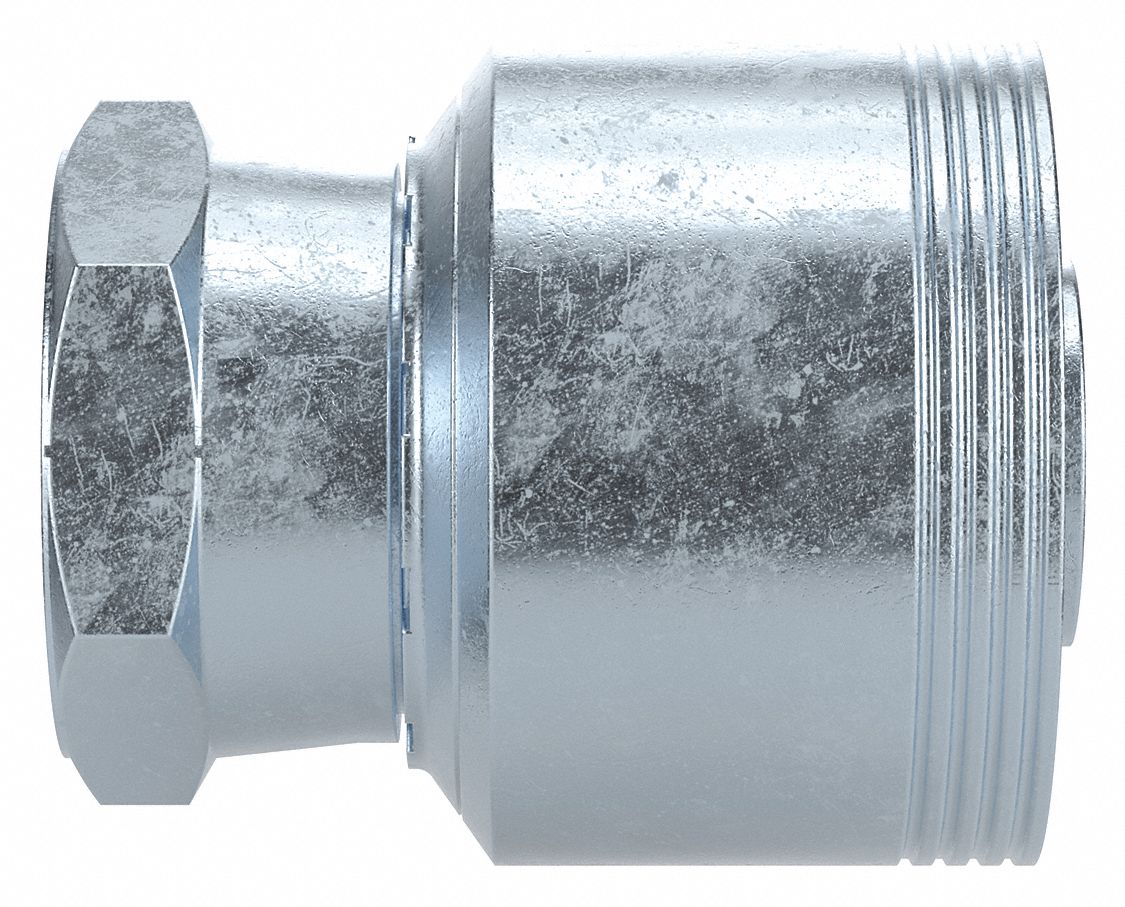 Hydraulic Crimp Fitting: Steel x Steel, Straight, -20 For Hose Dash Size, Female x Genderless