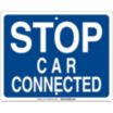 Stop Car Connected Railroad Flag Signs