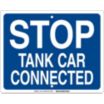 Stop Tank Car Connected Railroad Flag Signs