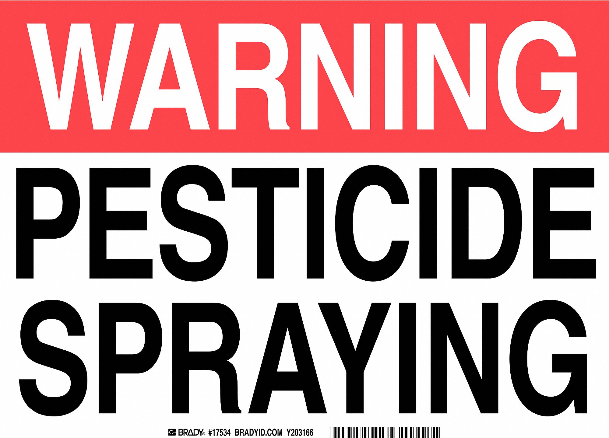 Warning Sign, Pesticide Spraying, Header Warning, Rectangle, 9 in