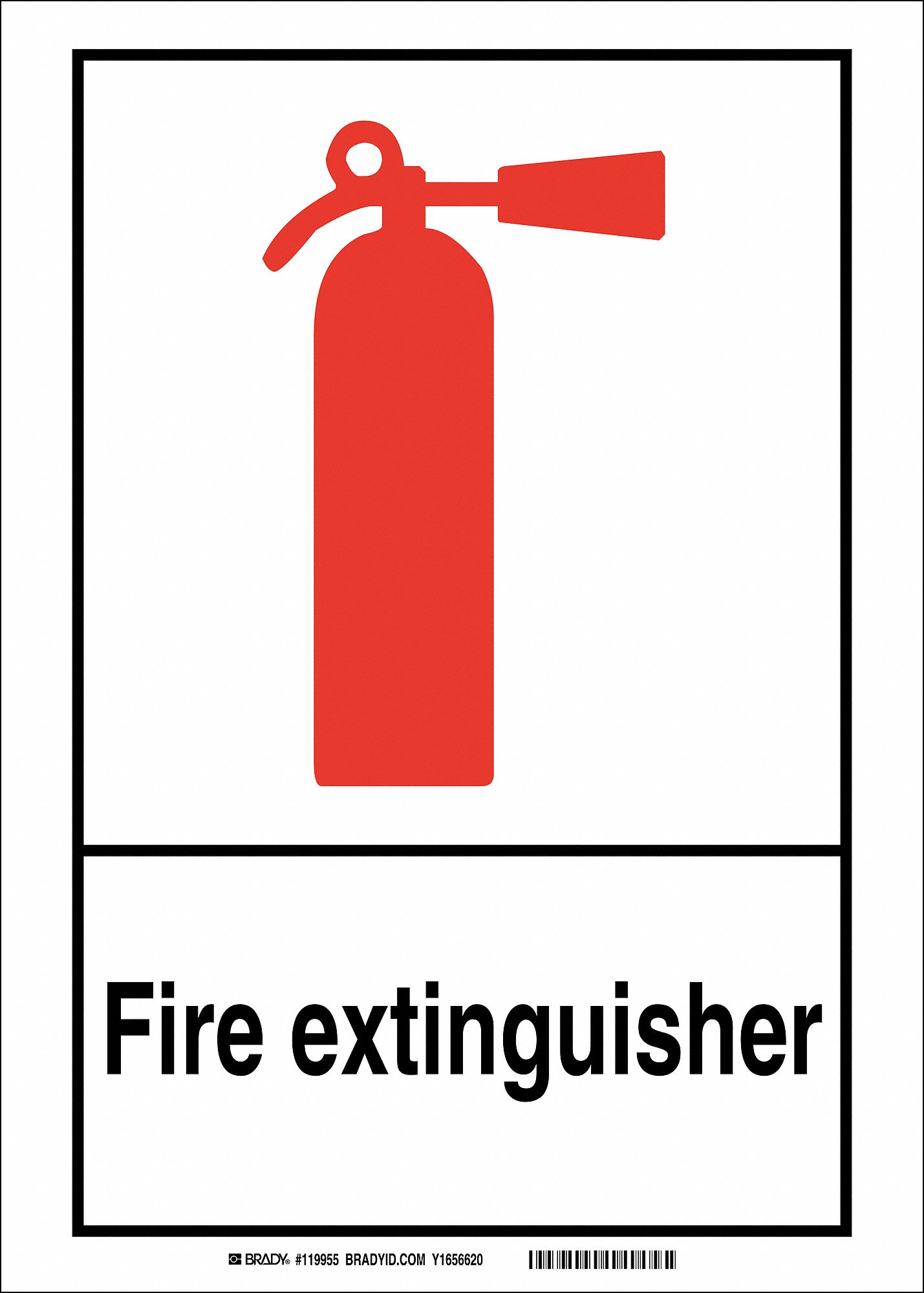 BRADY Fire Extinguisher Sign, 7x5, Vinyl - 29TW02|120229 - Grainger