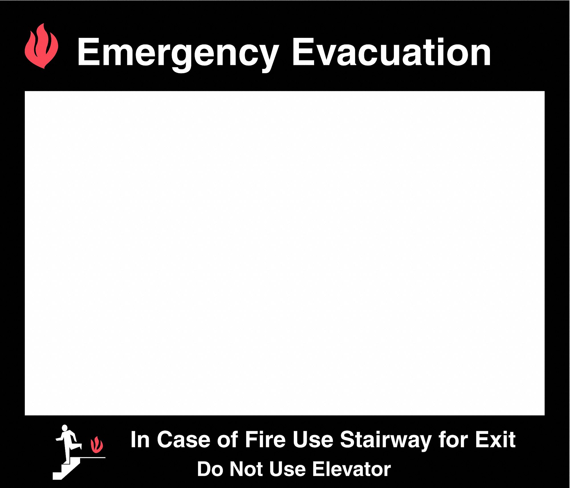 Evacuation Map Holder: Screw, Acrylic, Black/Clear/Red, 11 in Compatible Sheet Wd