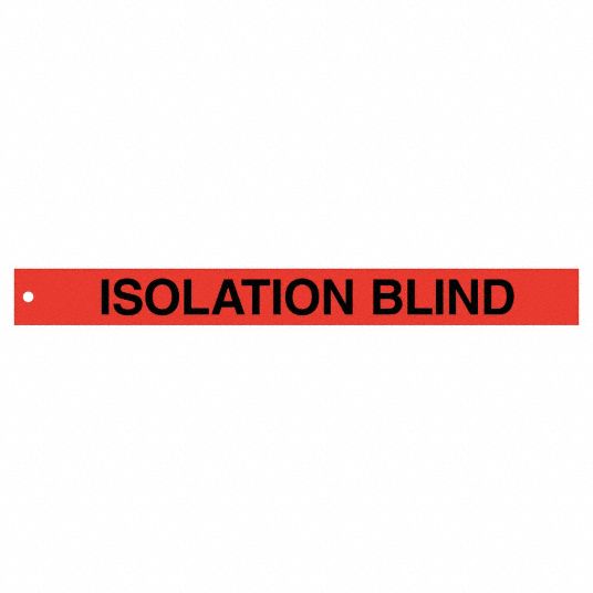 BRADY Isolation Blind Tags, Polyester, Height: 2 in, Width: 20 in, Red ...