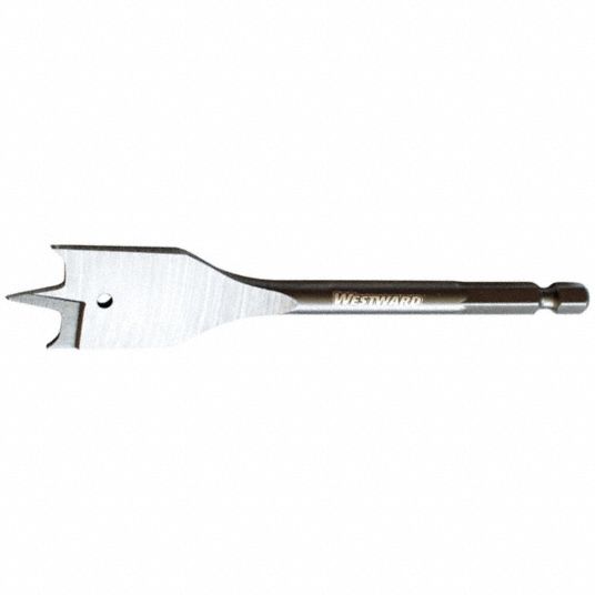 WESTWARD Wood Drilling Bit, Stubby Spade Bit, 4 3/4 in Length, 1/4 in