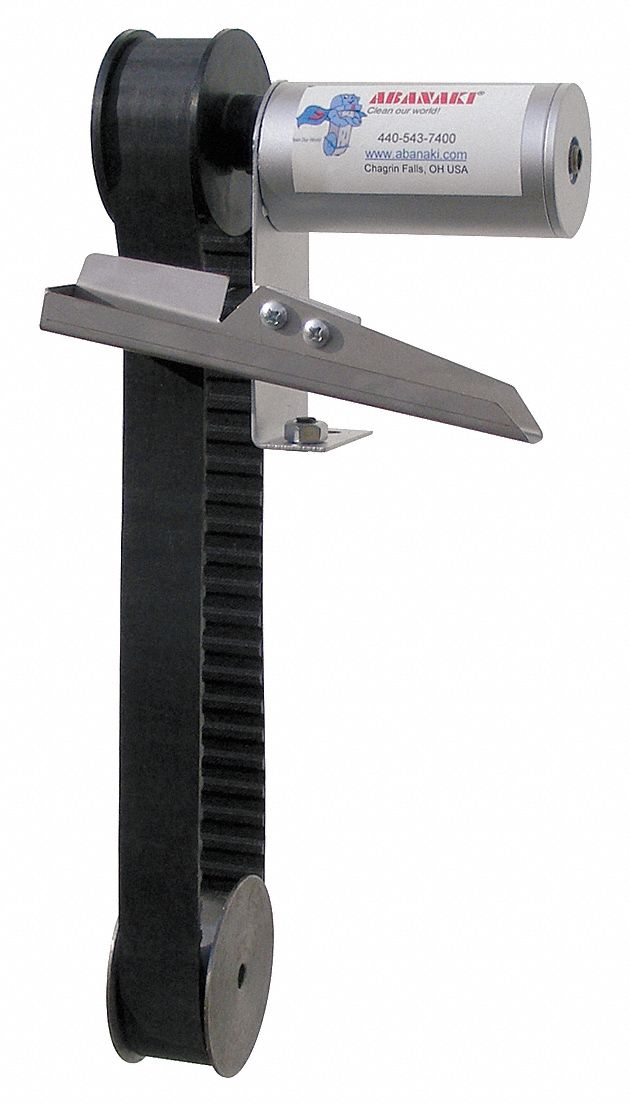 Oil Skimmer: Belt, 1 gph, 12 in Reach, Stainless Steel Housing