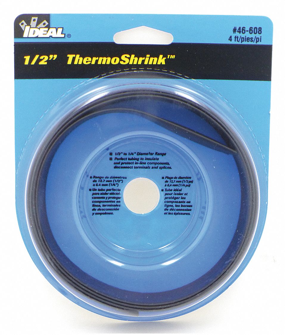 IDEAL Heat Shrink Tubing 0.54 in I.D. Before Shrinking, 0.25 in I.D