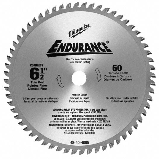 MILWAUKEE Circular Saw Blade, 61/2 In., 60 Teeth 29UN8148404005