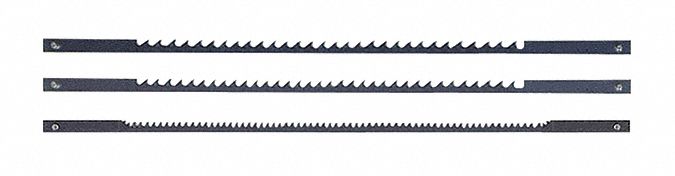 Scroll Saw Blade Set: Std Tooth, 11_9.5_28 Teeth per Inch, 3/16 in Blade Wd, 5 in Blade Lg, 18 PK