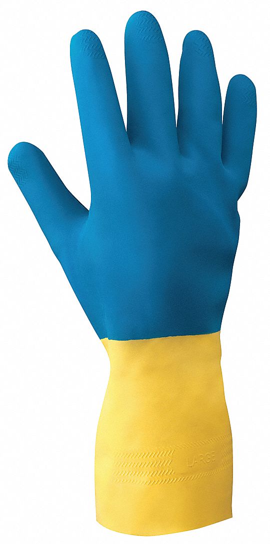 22 mil Glove Thick, 12 in Glove Lg, Chemical Resistant Gloves 163M48