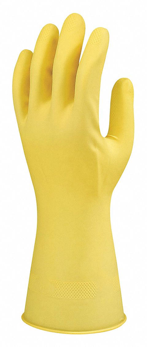 yellow medical gloves