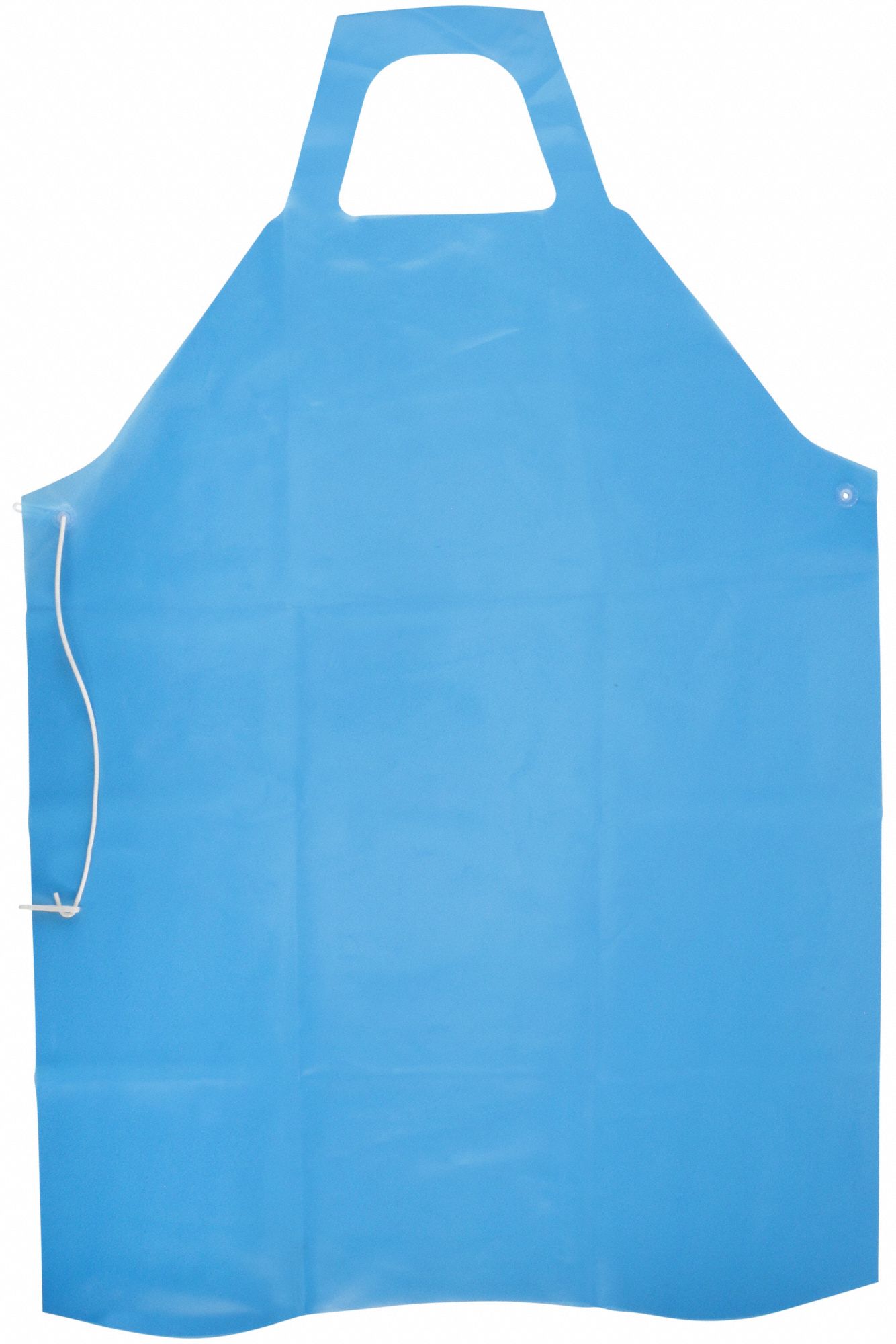 TABLIER DÉCOUPÉ,12MIL,55PO L,LIEN,COUTURE DÉCOUPÉE,SANGLE,POLYOLÉFINE,BLEU,12/PQ