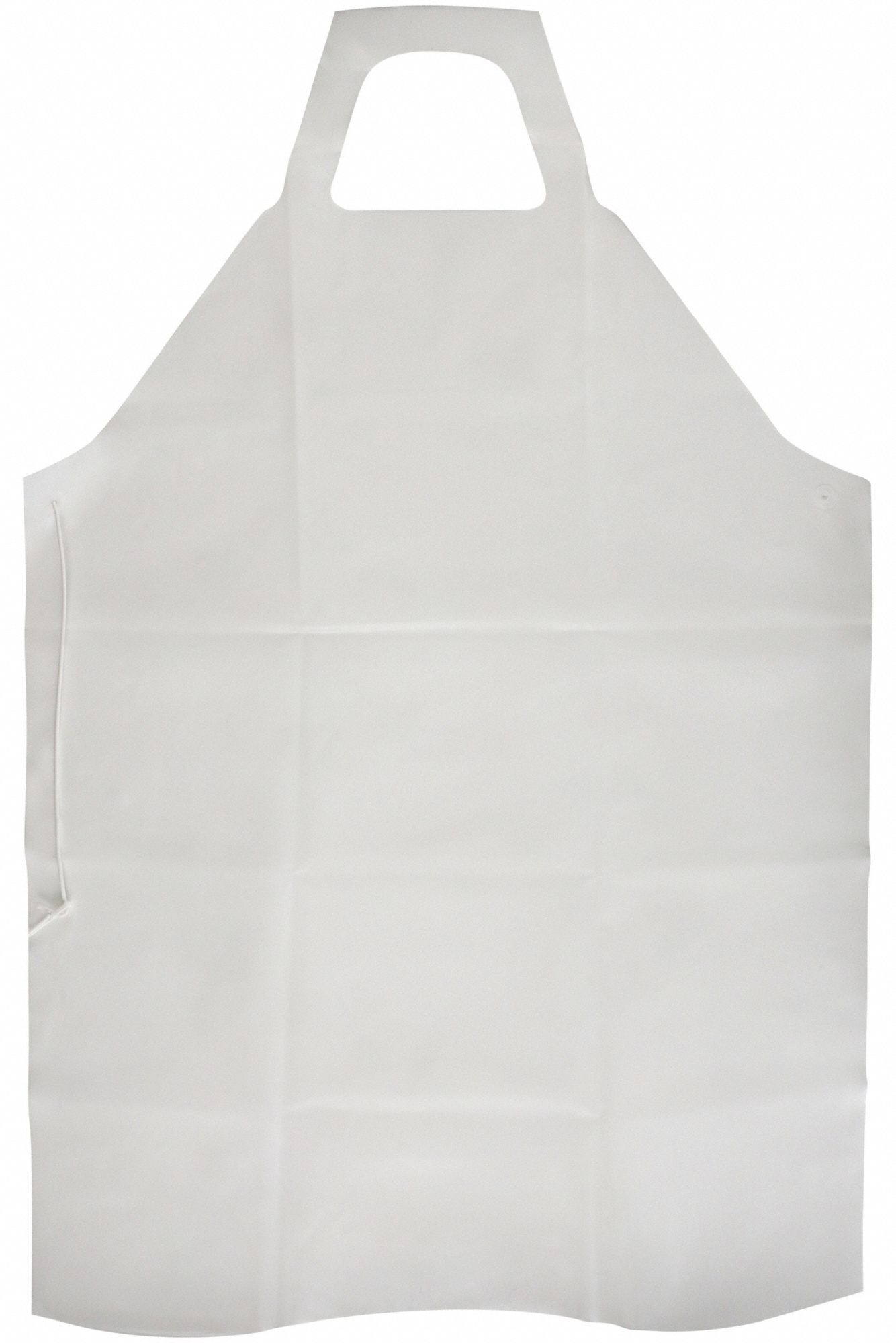 TABLIER DÉCOUPÉ,12MIL,55PO L,LIEN,COUTURE DÉCOUPÉE,SANGLE,POLYOLÉFINE,BLANC,12/PQ