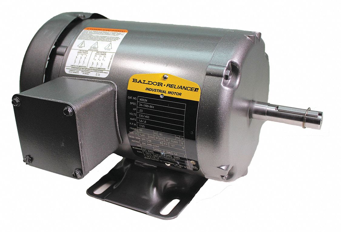 BALDOR 1/3 HP AC ELECTRIC MOTOR 56C FRAME 1725 RPM 230/460 VAC TEFC VM3534 