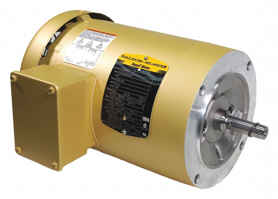 BALDOR ELECTRIC General Purpose Motor: Totally Enclosed Fan-Cooled, Face  Mount, 1 HP, 56C Frame, F