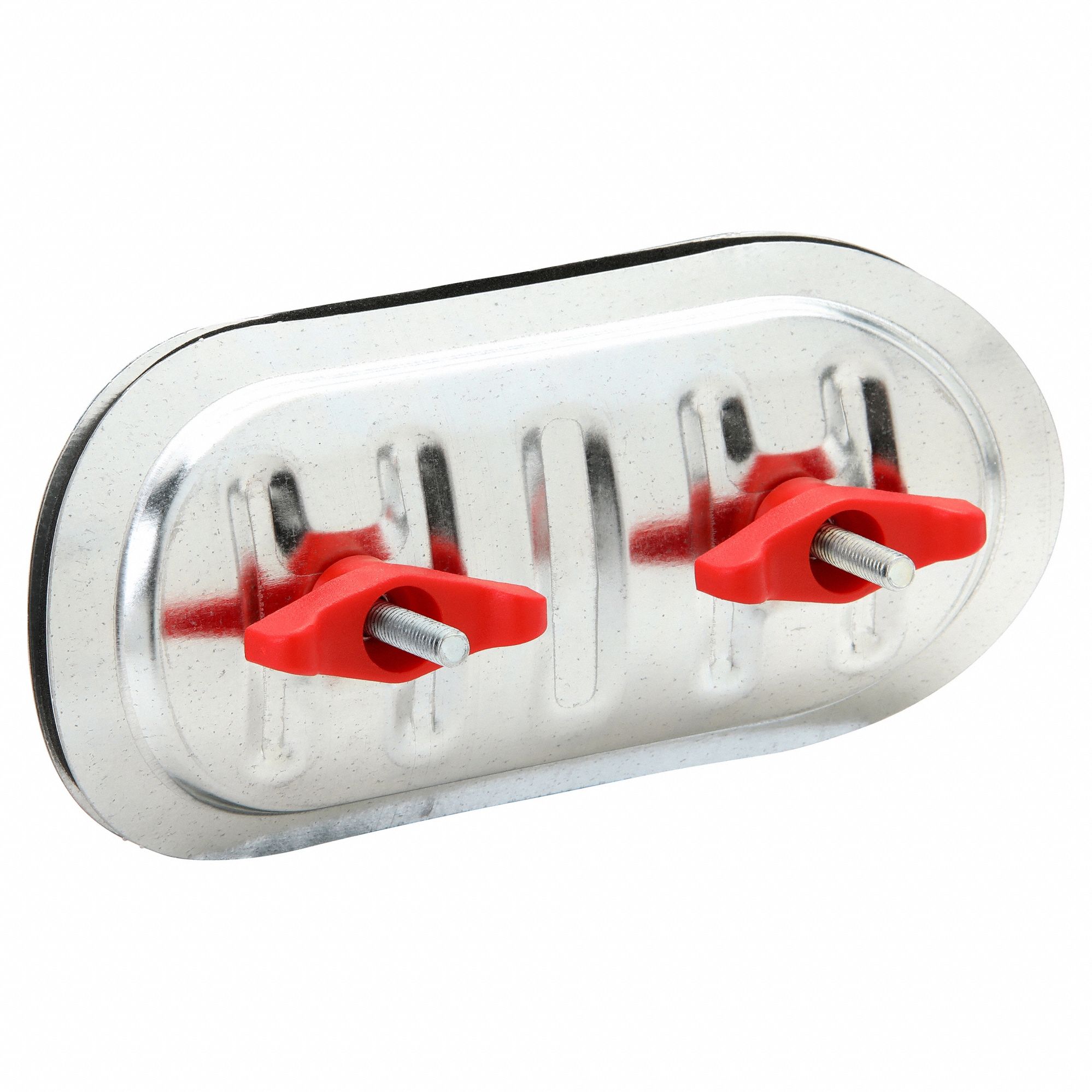 Duct Access Door: For 7 in_8 in_9 in Ducts, 4 in x 8 in, 22 ga, Steel, Knobs, 200°F Max Temp Rating