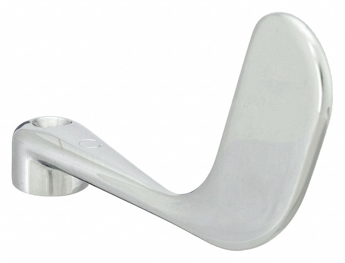 Handle: Sani-Lav, Wristblade Handle, Use with Cold Water Temp, Brass, Chrome Finish