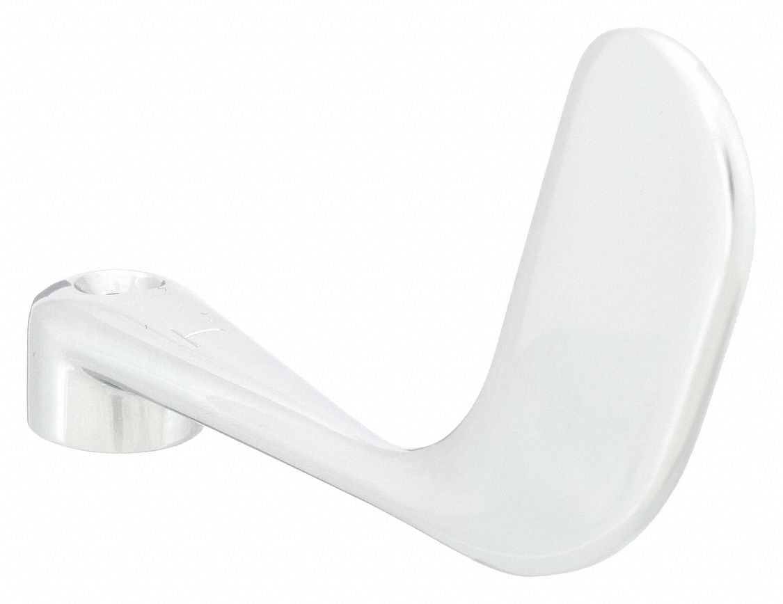 Handle: Sani-Lav, Wristblade Handle, Use with Hot Water Temp, Brass, Chrome Finish