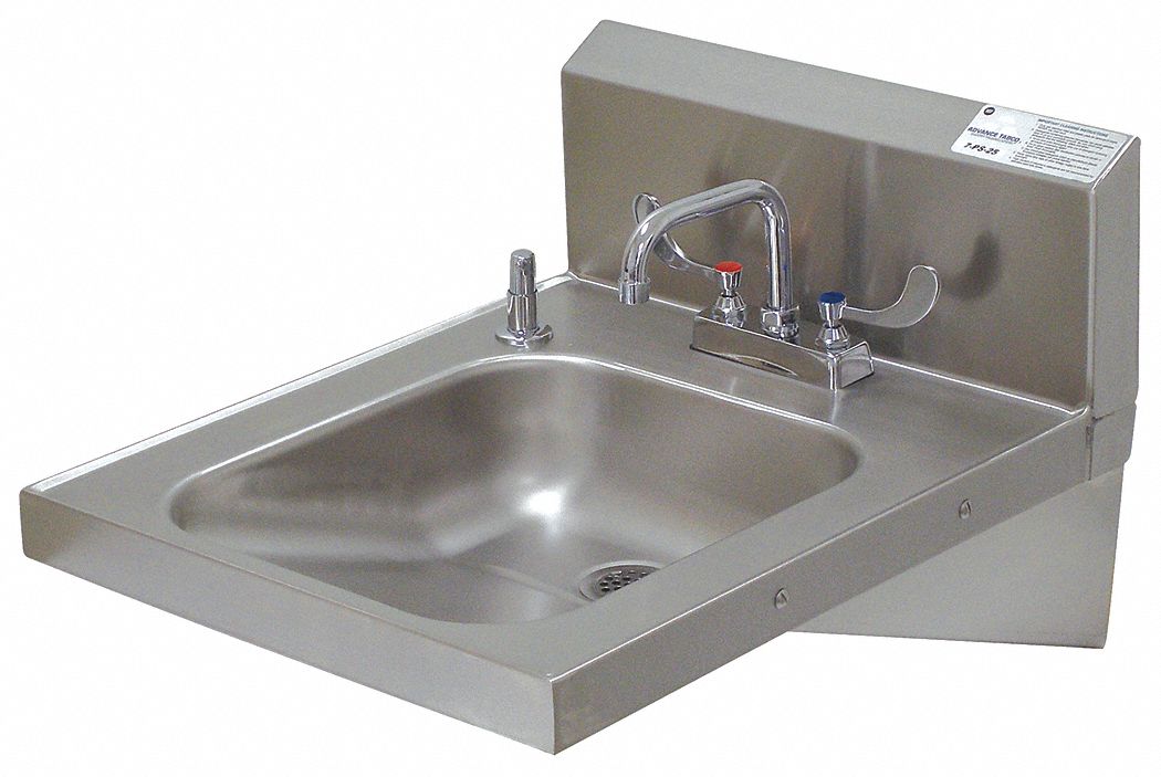 Hand Sink: 1 Stations, 5 in Bowl Dp, 14 in Bowl Lg, 16 in Bowl Wd, Faucet Included